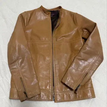 [ 소가죽 ] 빈티지 가죽 자켓 카멜