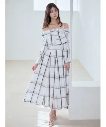 빅 리본 셔츠 원피스 체크 1