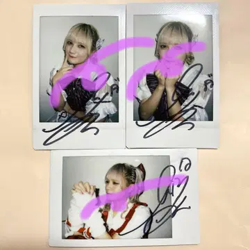 미야노 시즈카 친필 사인 폴라로이드 3장 세트