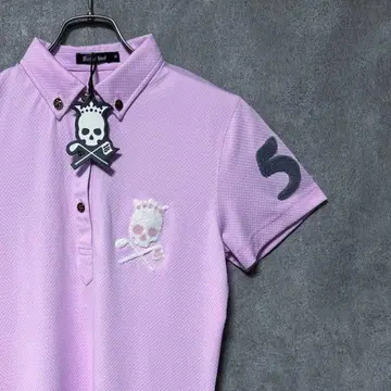 [새상품] BIRDIE HUNT 버디헌트 스컬 피케 셔츠 핑크 M