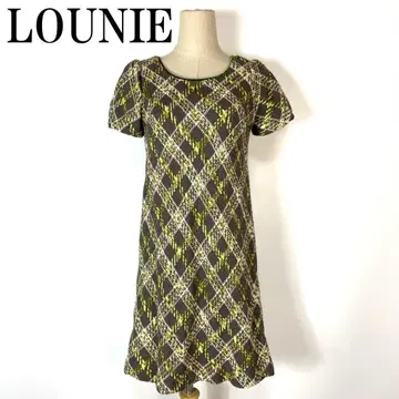 LOUNIE 루니 반팔 원피스 체크 브라운 계열 38 B5727