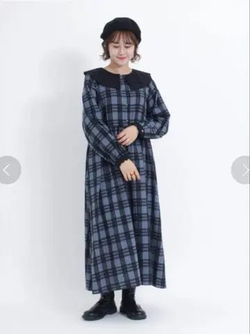 Samansa Mos2 SM2 (전후 착용 처치 원피스 레이스 체크)