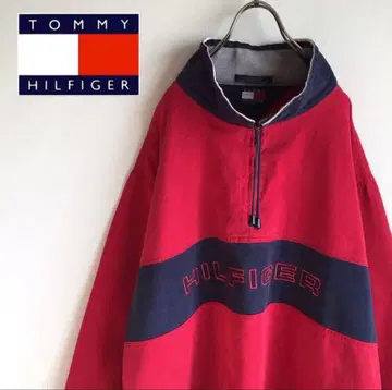 구제 의류 90s 타미힐피거 하프 지퍼 빅 로고 트레이닝복