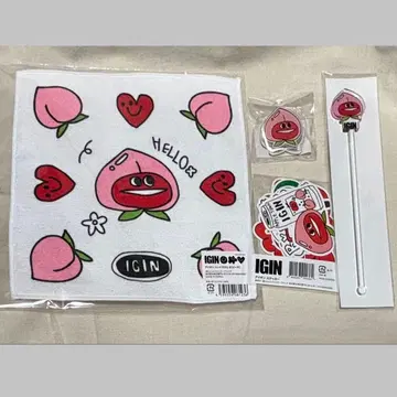 IGIN 피치 BTS JIN 진 마들러 클립 스티커 타월