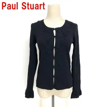 A7287 폴 스튜어트 긴팔 가디건 울 자수 블랙 6