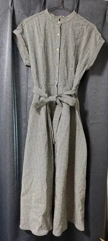 grove 체크 무늬 반팔 셔츠 원피스