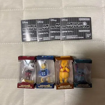 디즈니 캐릭터 미니어처 & 패키지 컬렉션 가챠 전 4종 컴프