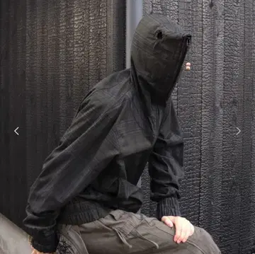 JIAN YE 귀신 후드티 #블랙 x 그린