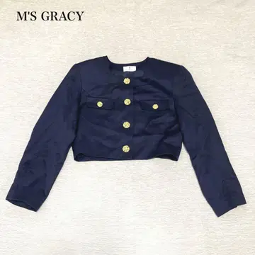 엠즈 그레이시 노카라 자켓(9) 골드 버튼 울 일본제 고급 깨끗함