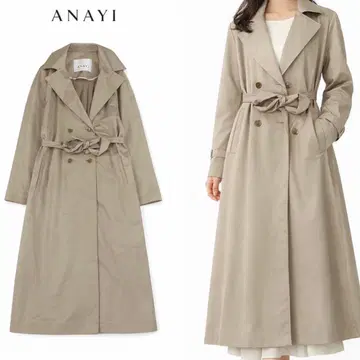 Q342 M 아나이 스프링 코트 폴리에스테르 트렌치코트 여성용