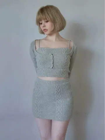 andmary 도나 니트 가디건 세트업