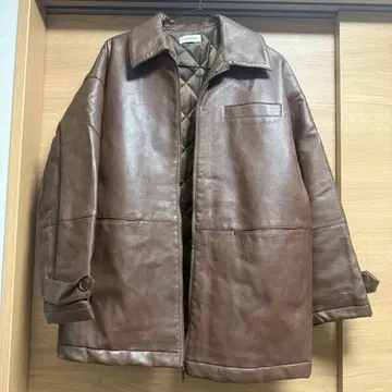 LAGUA GEM 브라운 가죽 자켓