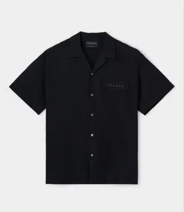 CRONOS 크로노스 오픈 카라 셔츠 블랙 L