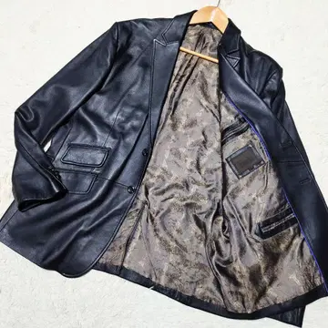 [초레어 사이즈] ChristianMode 램 가죽 테일러드 자켓 4L