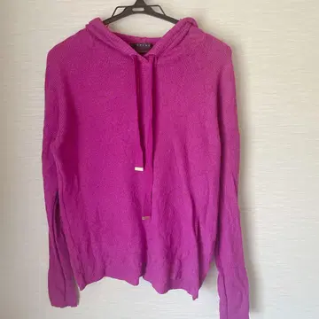 cyrus 사이러스 니트 후드티 [ L ] 핑크 마젠타 후드 부착