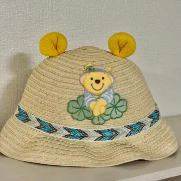 상하이 디즈니 곰돌이 푸 밀짚모자 59cm 스카이블루 봄 코스튬