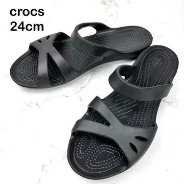 [새상품급] crocs 켈리 블랙 샌들 24 크로스 스트랩