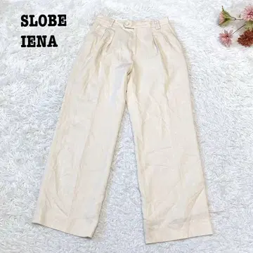 s.2222 [슬로브 이에나] 치노 턱 와이드 팬츠 고급 광택 화이트 M