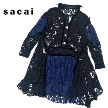 [ sacai ] 사카이 16aw 꽃무늬 전체 레이스 롱 원피스