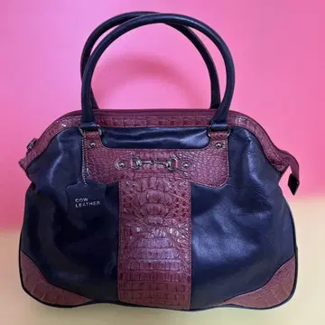 소가죽 크로커다일풍 레트로 핸드백