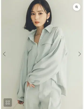 anuans 더블 새틴 볼륨 슬리브 블라우스 민트