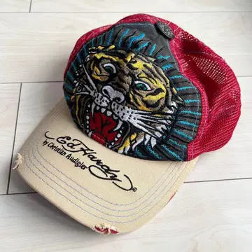 Y2K Ed Hardy 에드하디 타이거 자수 데미지 가공 캡