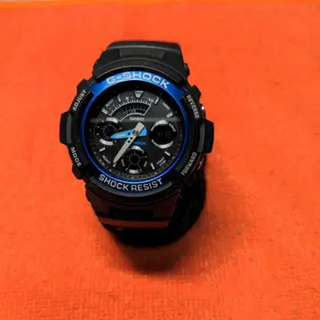 G-SHOCK AW-591 디지털 아날로그 손목시계 블랙/블루