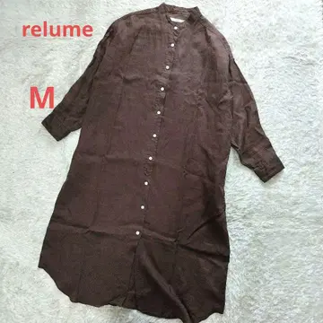 relume JournalStandard 린넨 셔츠 원피스 브라운