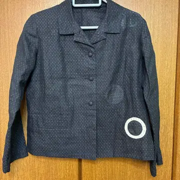 기모노 리메이크 자켓 이치가스리 다크 블루 버튼 포함 자켓