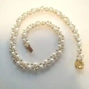 진주 SILVER 클로징 목걸이