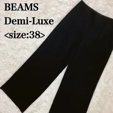 Demi-Luxe BEAMS 와이드 레그 슬랙스 블랙 38