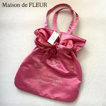 택 포함 새상품 [ Maison de FLEUR ] 리본 토트백 핑크