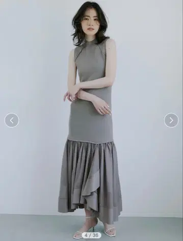 캐스케이드 니트 도킹 원피스 anuans