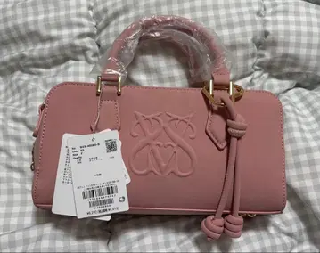 VIS 로고 스웨이드 미니 보스턴 백 핑크 미사용 새상품 택 포함