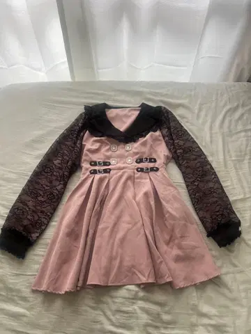 유메텐보 DearMyLove 원피스 레이스 LL 미니 핑크