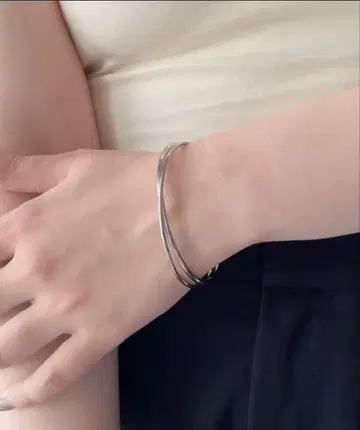 [ ECRu. ] 크로스 라인 뱅글 실버