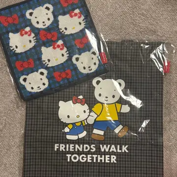 파미리아 키티 콜라보 백 손수건 세트 미사용품