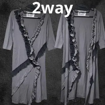 당시 물건 프릴 2way 롱 가디건 원피스 레이어드 고딕