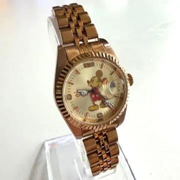 [Disney 공식] 미키 손목시계 로즈 골드 톤 스톤 장식 쿼츠