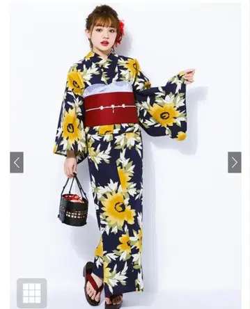 새상품 GRL 해바라기 유카타 풀세트
