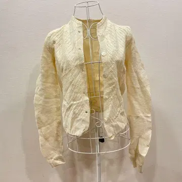 레어 단품 레트로 빈티지 시스루 니트 가디건 크림색