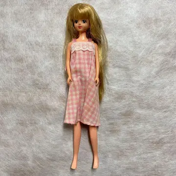 714 리카짱 인형 본체 핑크 체크 드레스