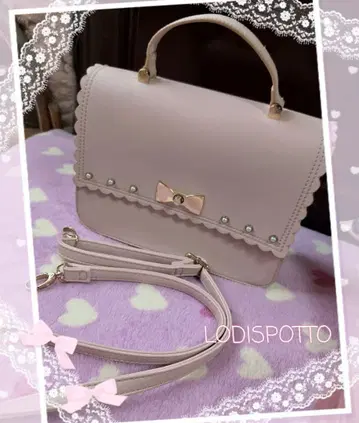 미사용 새상품 로디스포토 LODISPOTTO 핑크 리본 핸드백