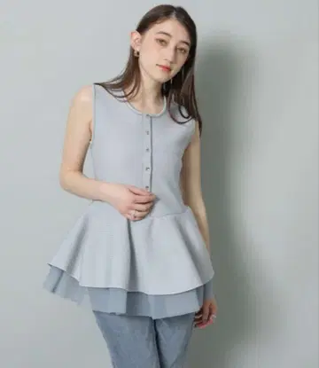 Rirandture 레이어드 페플럼 풀오버 리랜드트루 라이트 블루