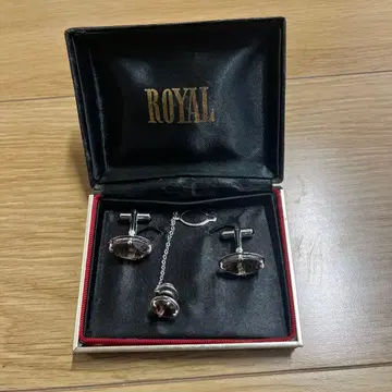 ROYAL 실버 타원형 커프 링크스