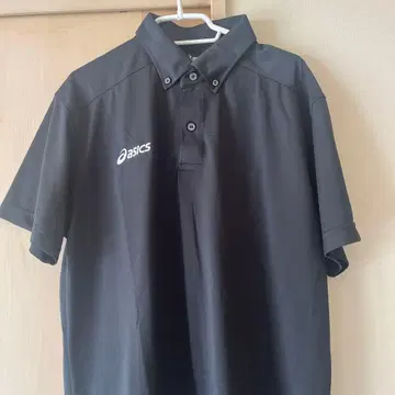 ASICS 블랙 버튼 다운 셔츠