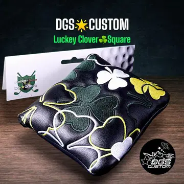 [인기 특별 할인] 해피 클로버 블랙 스퀘어 말렛 골프헤드커버