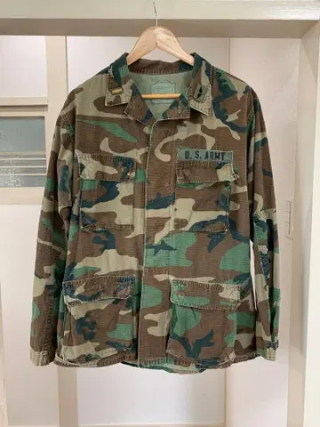[ 미군 실물 ] 80s BDU 자켓 우드랜드 카모 립스탑 M-L