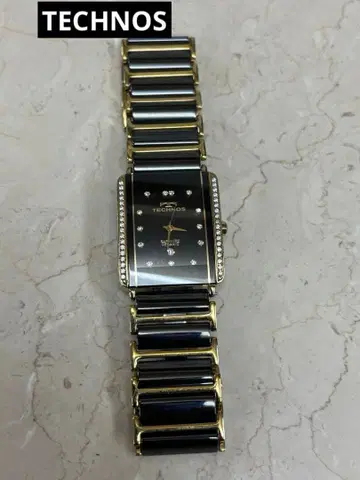 TECHNOS 테크노 남성용 사이드스톤 장식 손목시계 가동일