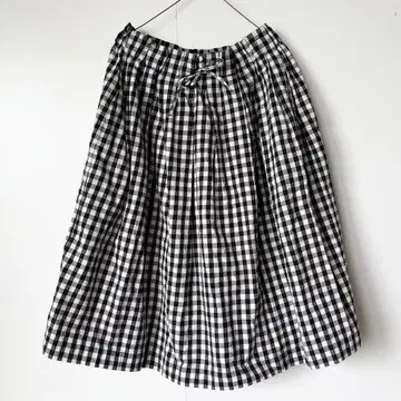 아틀리에 단탄 깅엄 체크 스커트 시어서커